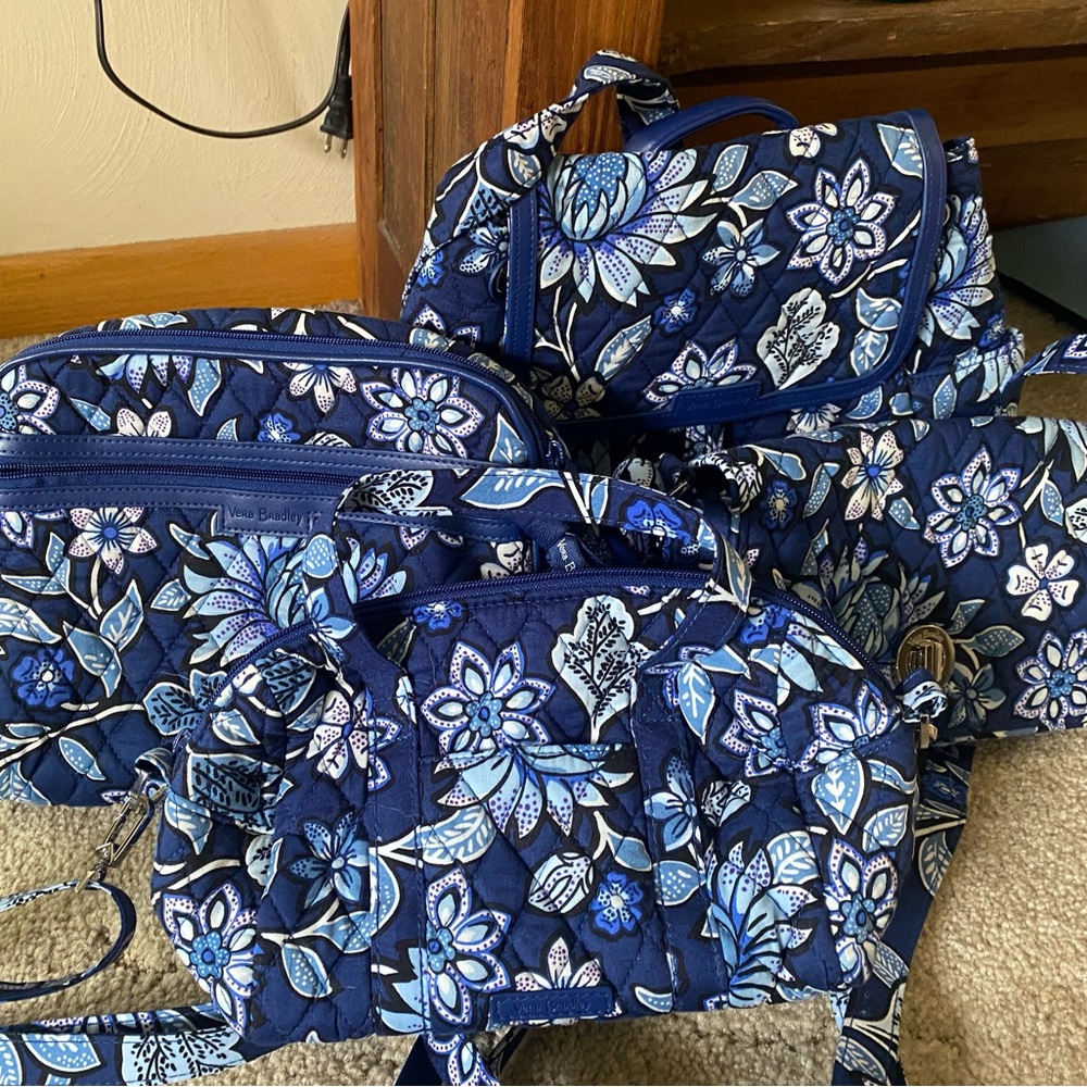 Vera Bradley 4 Items ; 3 Cross Body Purses and a Purse Backpack